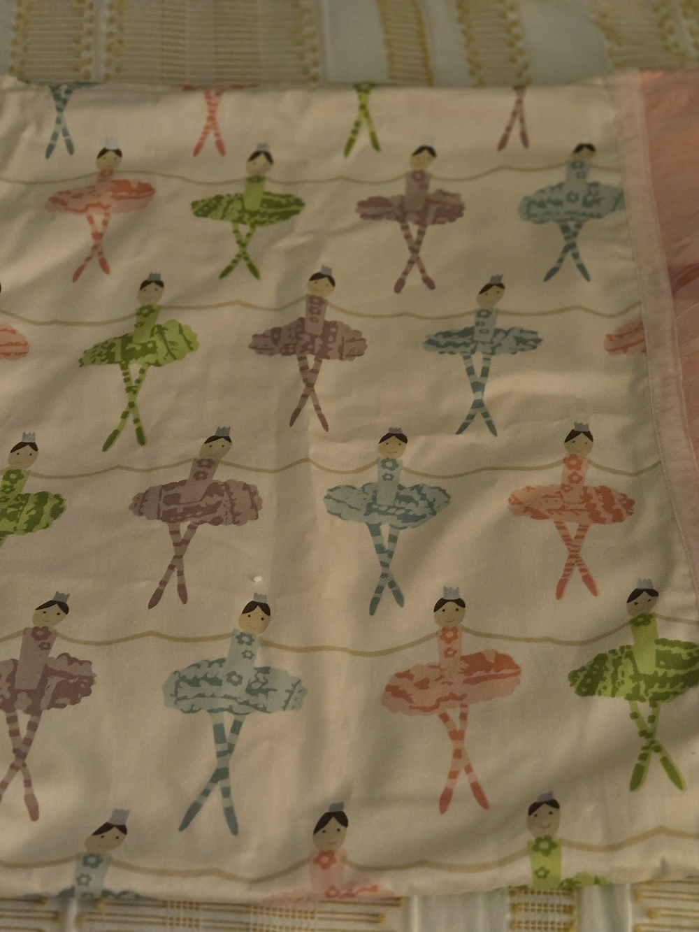 Children's Ballerina Print Pillow Shams in Pastel Multi